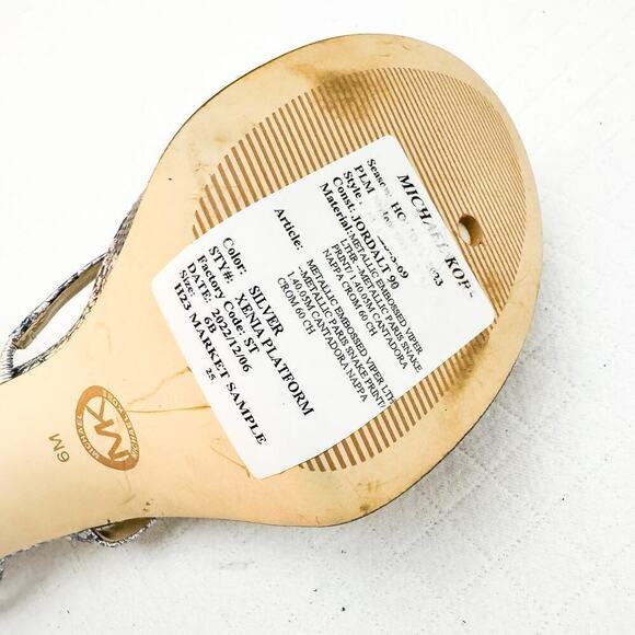 Michael Kors Xenia Silver Platform Leather Heels SIze 6 SAMPLE quality - Picture 4 of 5